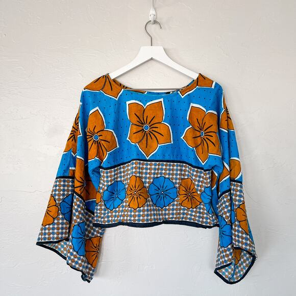 Ashro Bright Floral Blouse Medium - Picture 4 of 5